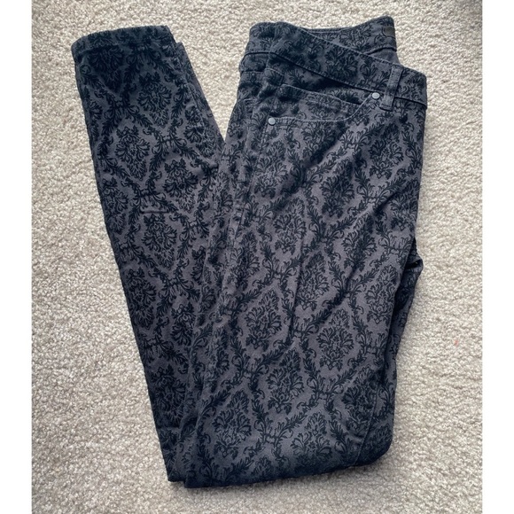 Harper Black Velvet Ornate Skinny Jeans - Picture 3 of 3